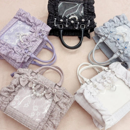 Ruffled Chanel-Style Crossbody Bag with Badge Detail