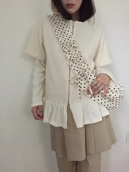 Dotty black&white polka crossbody bag – perfect for daily commuter