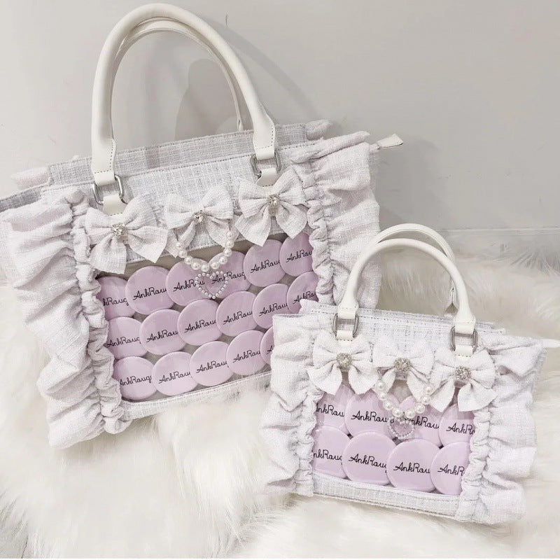 Ruffled Chanel-Style Crossbody Bag with Badge Detail