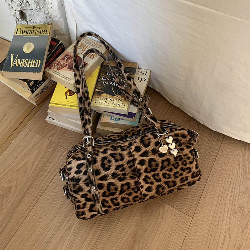 Kissyra Coco Leopard Print Large Capacity Crossbody Tote Bag