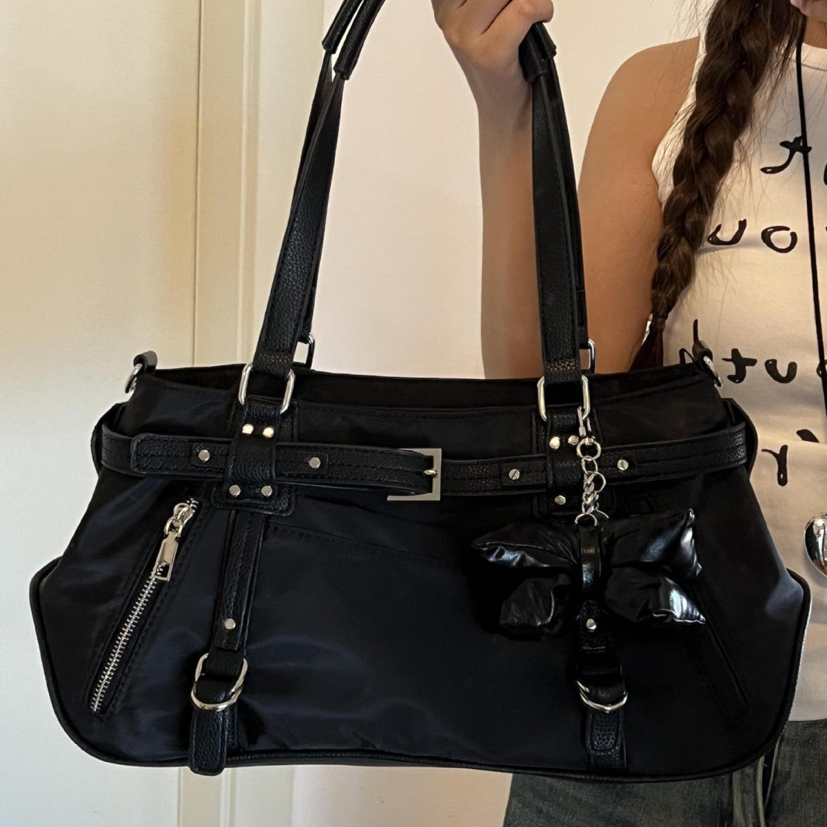 Puff Nylon Tote Bag Lightweight for Work Travel Gym
