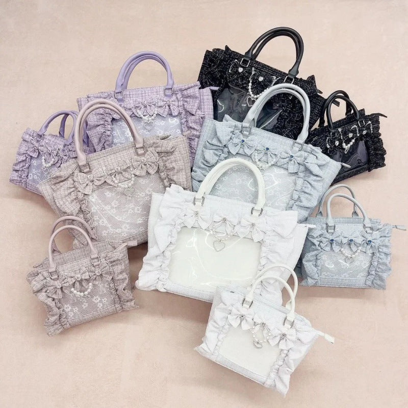 Ruffled Chanel-Style Crossbody Bag with Badge Detail