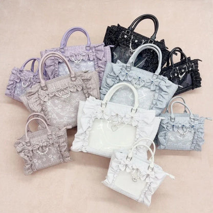 Ruffled Chanel-Style Crossbody Bag with Badge Detail