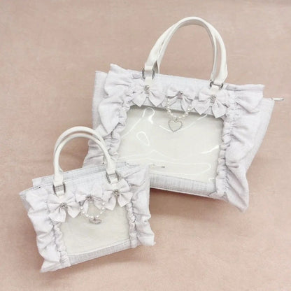 Ruffled Chanel-Style Crossbody Bag with Badge Detail