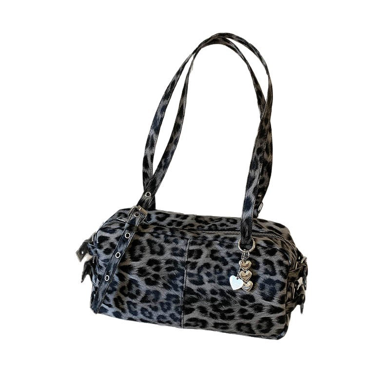 Kissyra Coco Leopard Print Large Capacity Crossbody Tote Bag