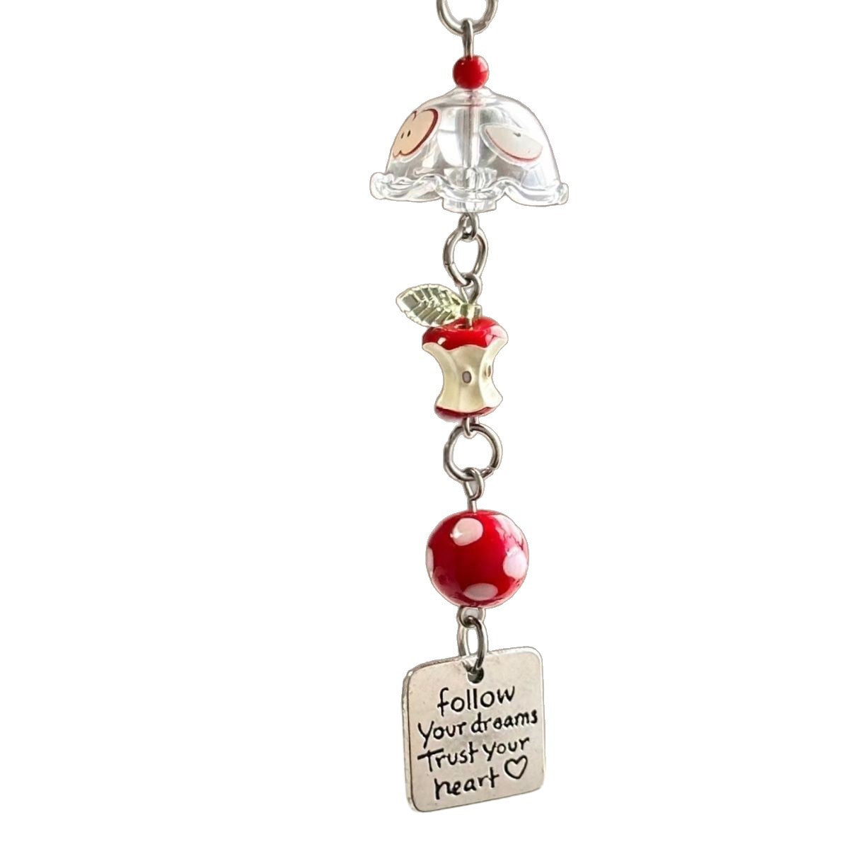 Red Apple Core Wind Chime Pendant Bring natural charm to your space with this delicate red apple core wind chime pendant