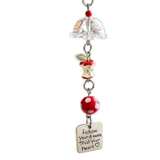 Red Apple Core Wind Chime Pendant Bring natural charm to your space with this delicate red apple core wind chime pendant