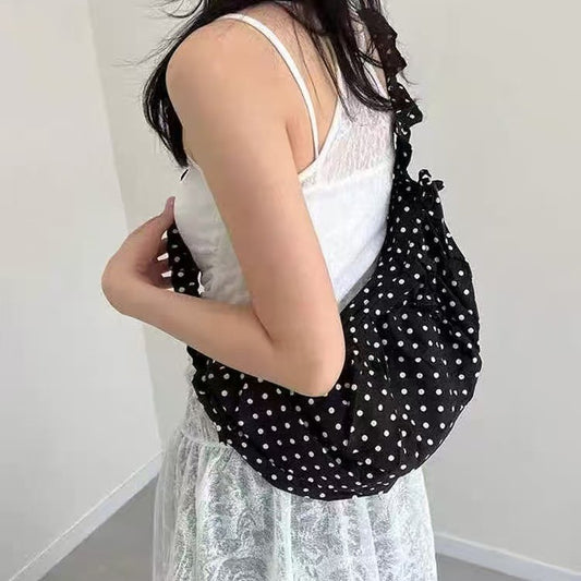 Dotty black&white polka crossbody bag – perfect for daily commuter