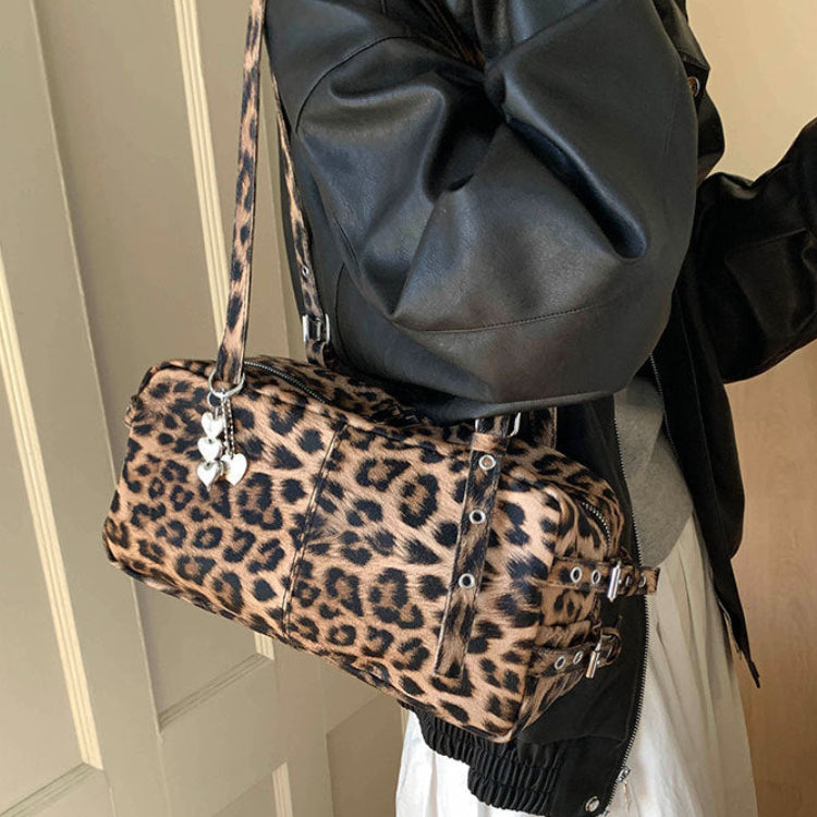 Kissyra Coco Leopard Print Large Capacity Crossbody Tote Bag