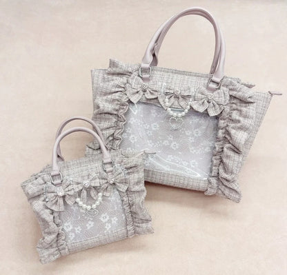 Ruffled Chanel-Style Crossbody Bag with Badge Detail