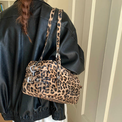 Kissyra Coco Leopard Print Large Capacity Crossbody Tote Bag