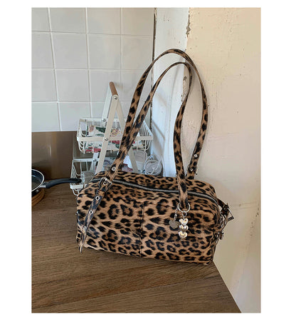 Kissyra Coco Leopard Print Large Capacity Crossbody Tote Bag