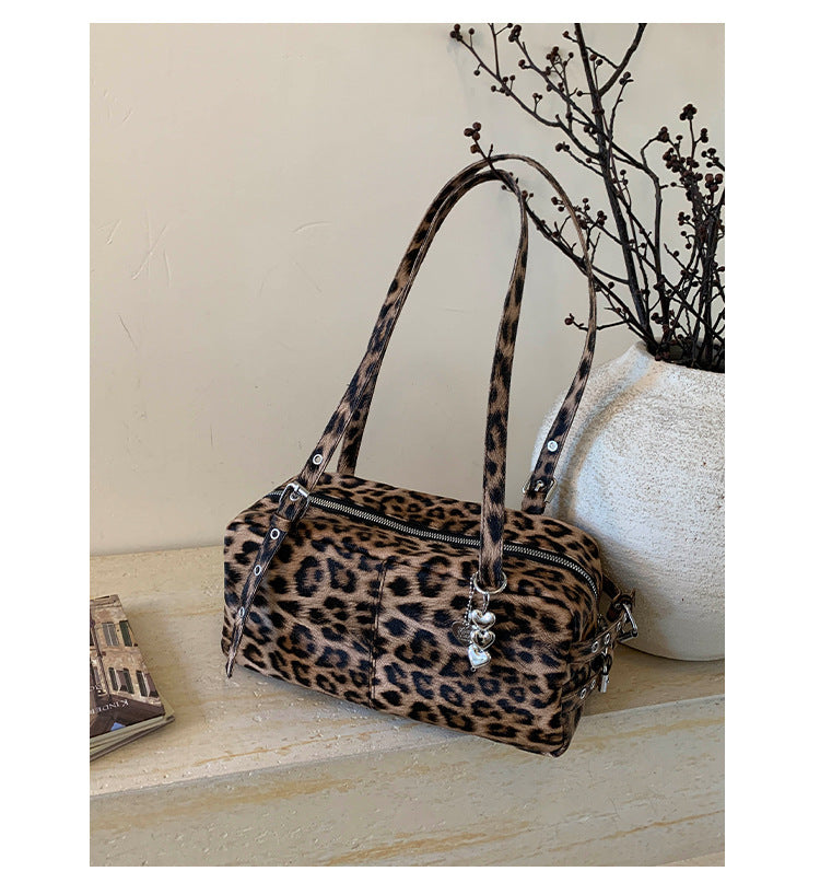 Kissyra Coco Leopard Print Large Capacity Crossbody Tote Bag