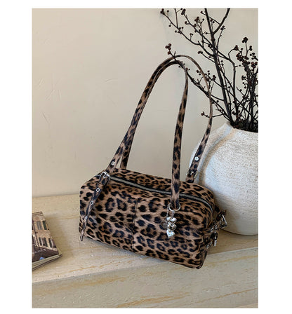 Kissyra Coco Leopard Print Large Capacity Crossbody Tote Bag