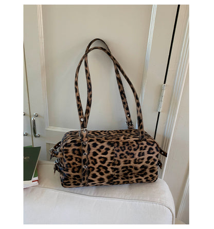 Kissyra Coco Leopard Print Large Capacity Crossbody Tote Bag