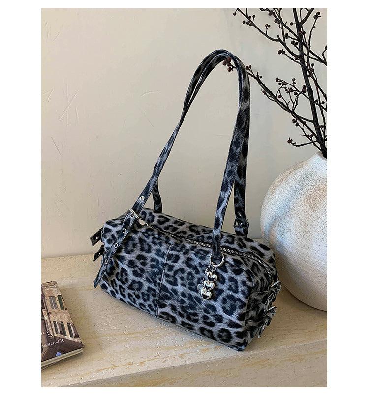 Kissyra Coco Leopard Print Large Capacity Crossbody Tote Bag