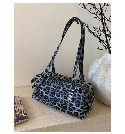 Kissyra Coco Leopard Print Large Capacity Crossbody Tote Bag