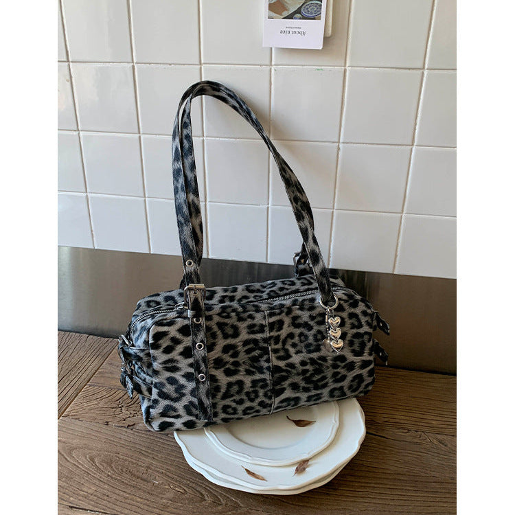 Kissyra Coco Leopard Print Large Capacity Crossbody Tote Bag
