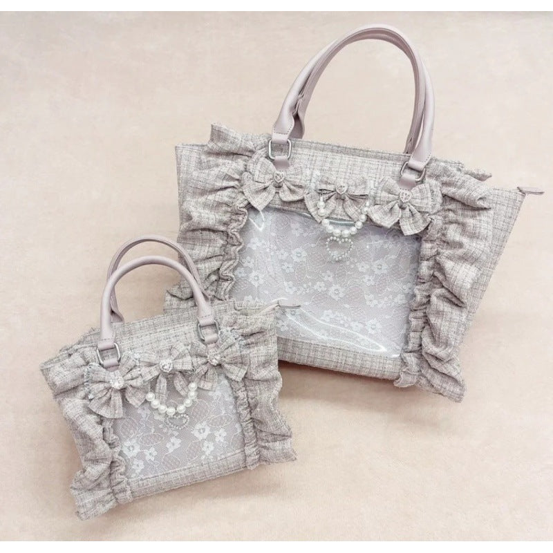 Ruffled Chanel-Style Crossbody Bag with Badge Detail
