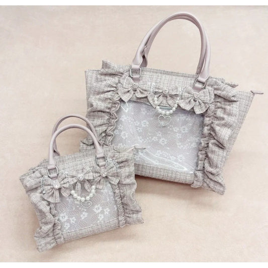 Ruffled Chanel-Style Crossbody Bag with Badge Detail