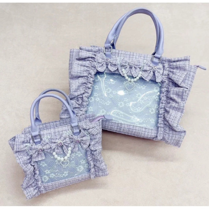 Ruffled Chanel-Style Crossbody Bag with Badge Detail