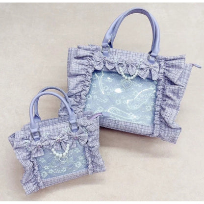 Ruffled Chanel-Style Crossbody Bag with Badge Detail